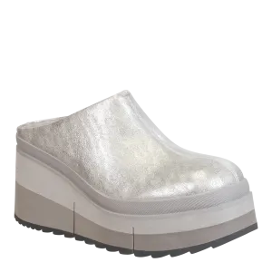 NAKED FEET - COACH in SILVER Platform Clogs
