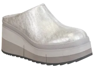 Naked Feet: COACH in SILVER Platform Clogs