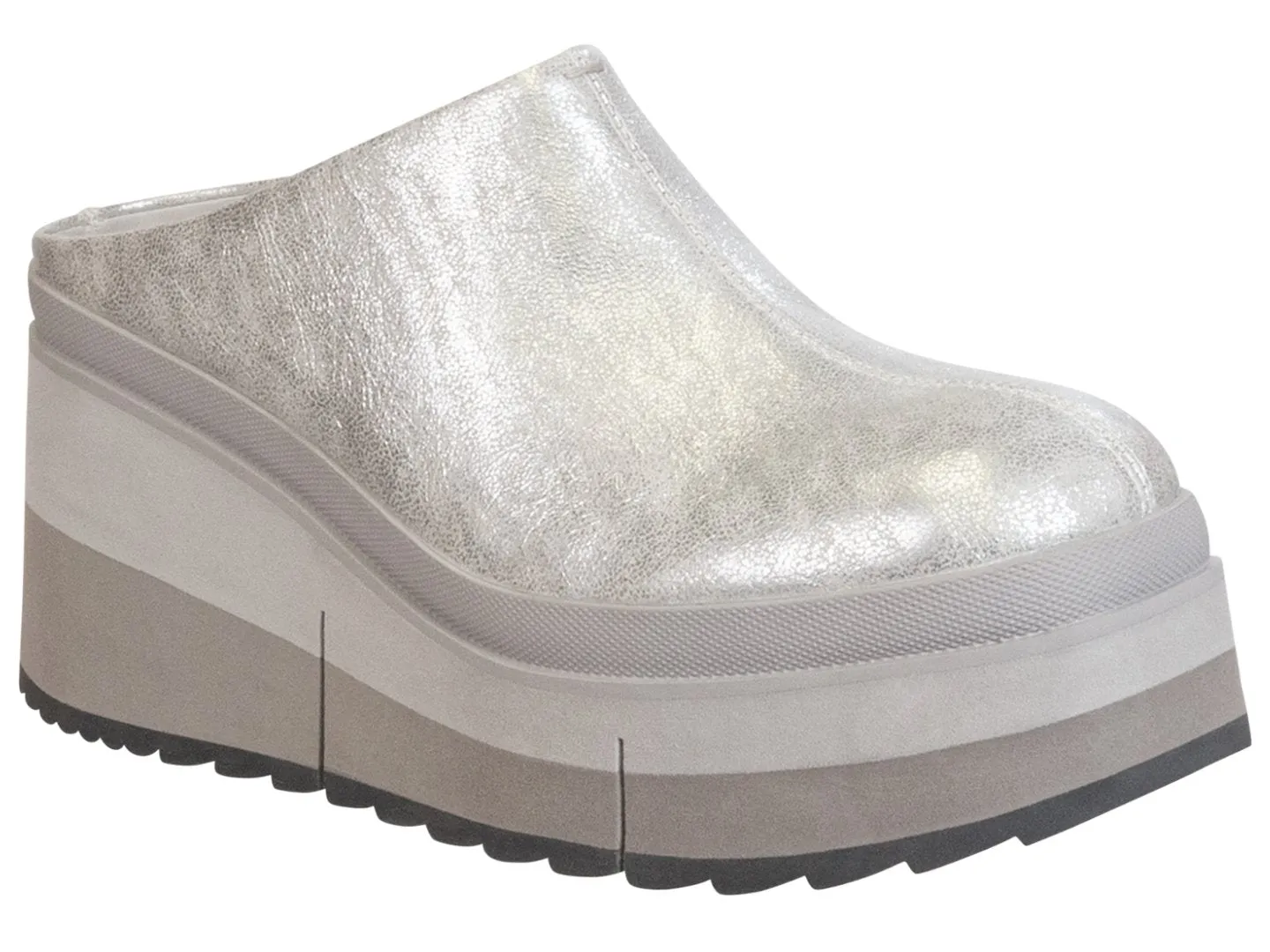 Naked Feet: COACH in SILVER Platform Clogs