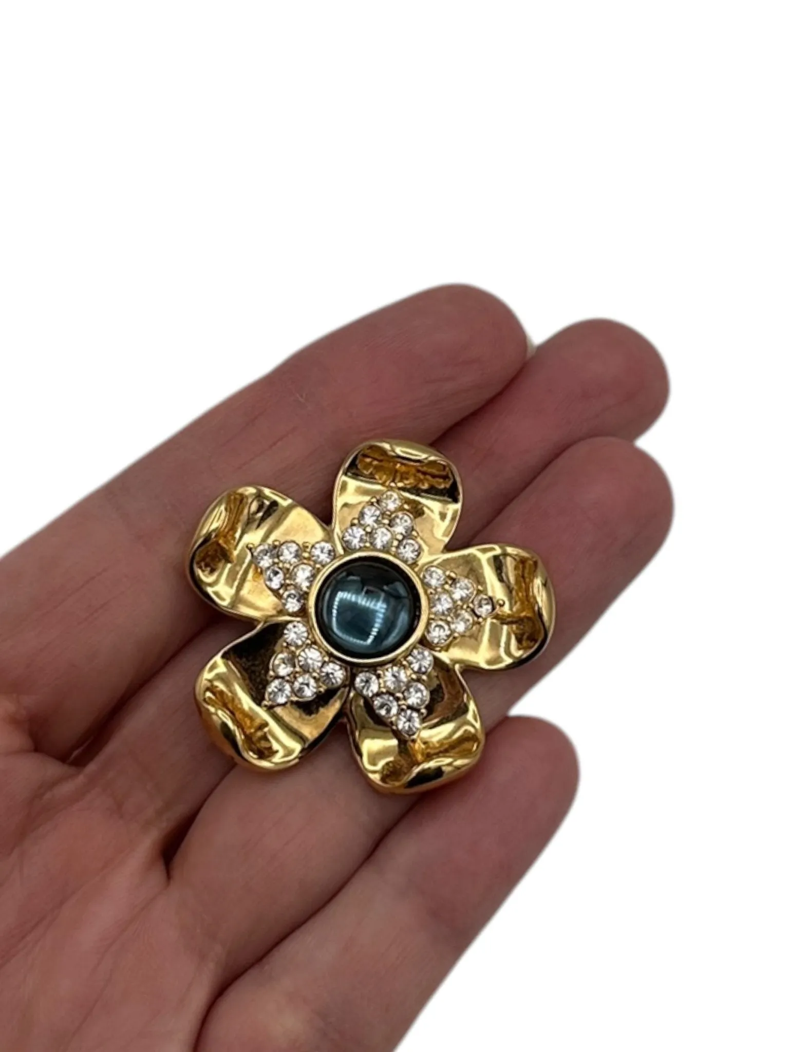 Napier Gold Layered Petite Flower Brooch