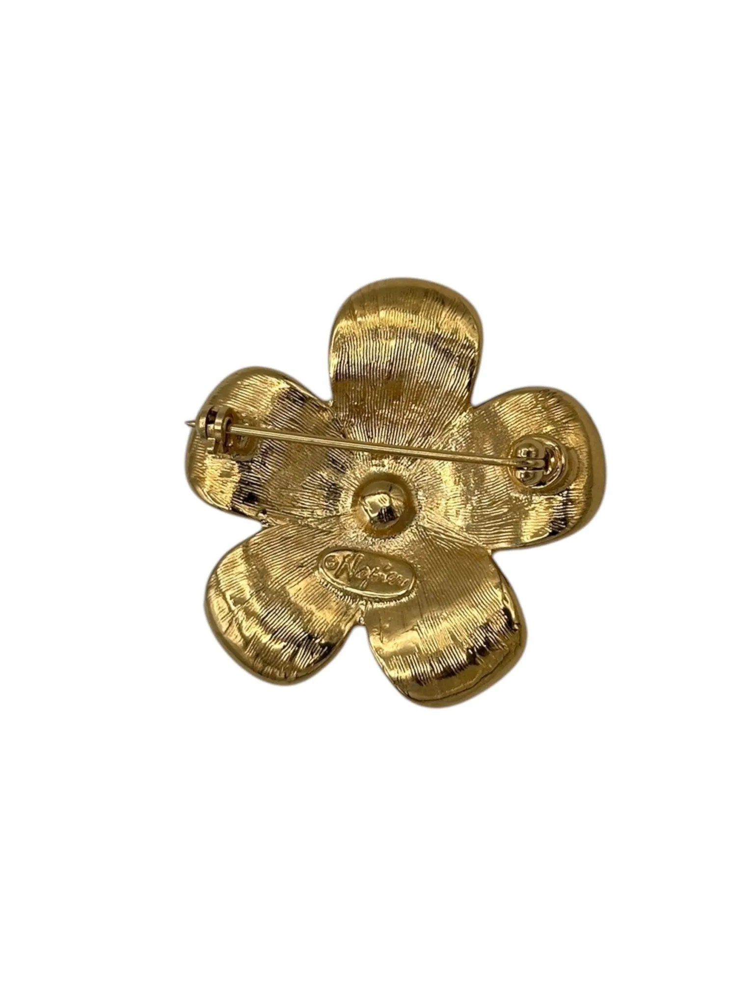 Napier Gold Layered Petite Flower Brooch