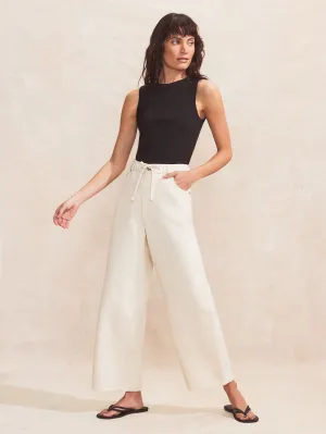Natural Denim Drawstring-Waist Jeans