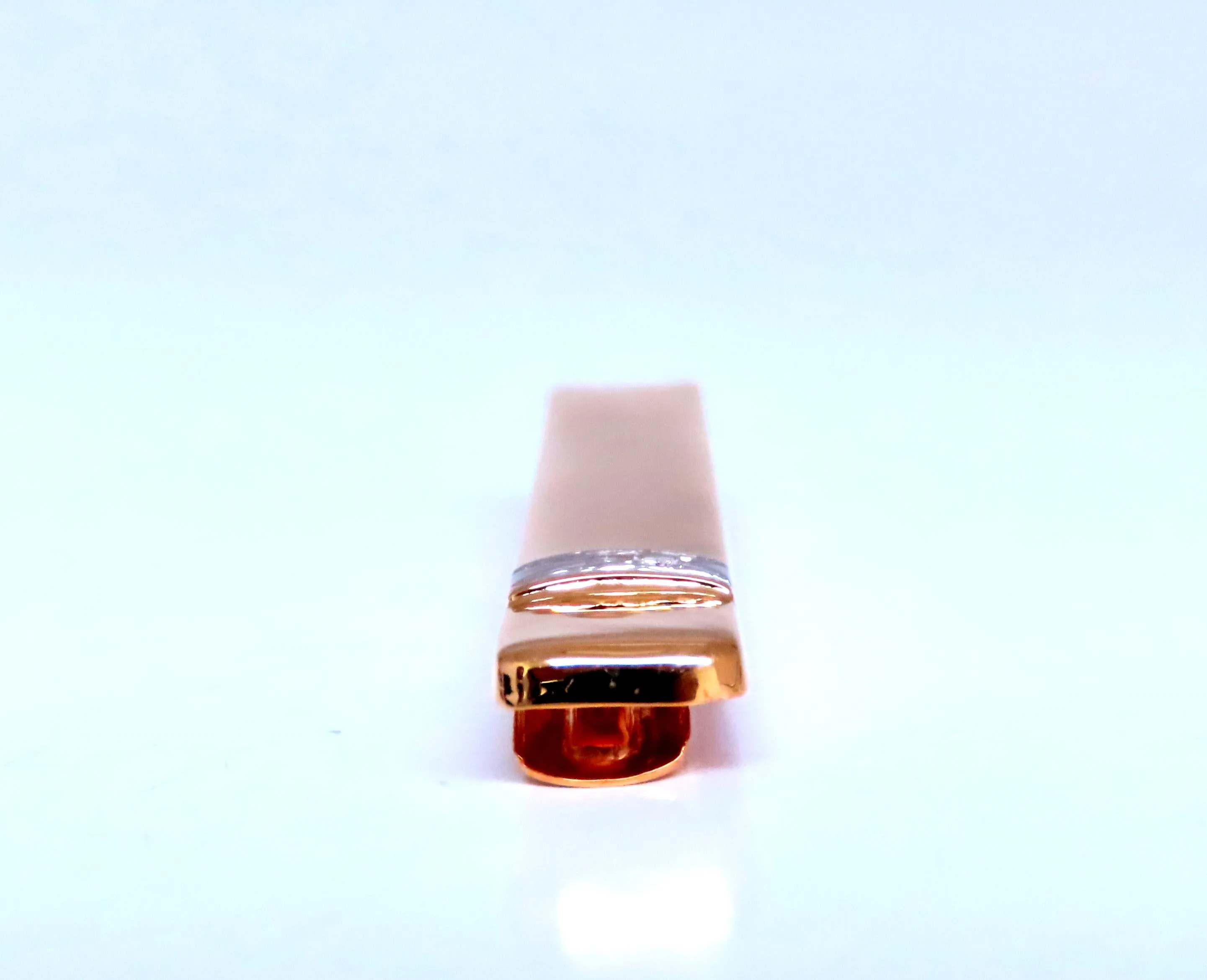 Natural Diamond High Shine Tie Bar 14kt Gold