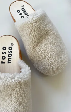 Natural Icelandic Shearling clogs -Last pair! Size 38 (fits like a 9)
