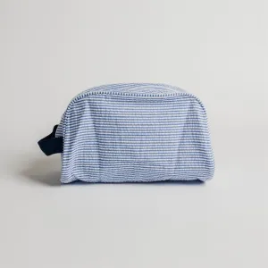 Navy Seersucker Traveler Toiletry Bag