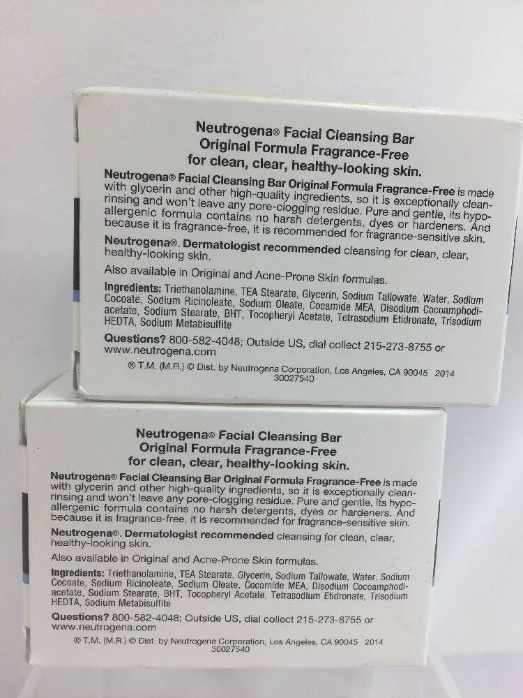 Neutrogena Transparent Facial Bar, Original Formula, Fragrance Free, 3.5 Ounce