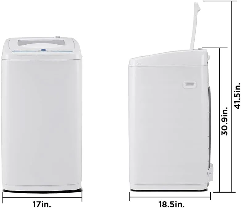 New COMFEE' Portable Fully Automatic Washing Machine, 1.0 Cu.Ft (IEC) Compact Washer With LED Display, Ivory White! Has some cosmetic imperfections front bottom of machine (see pics) this doesn't affect its use! Retails $362 