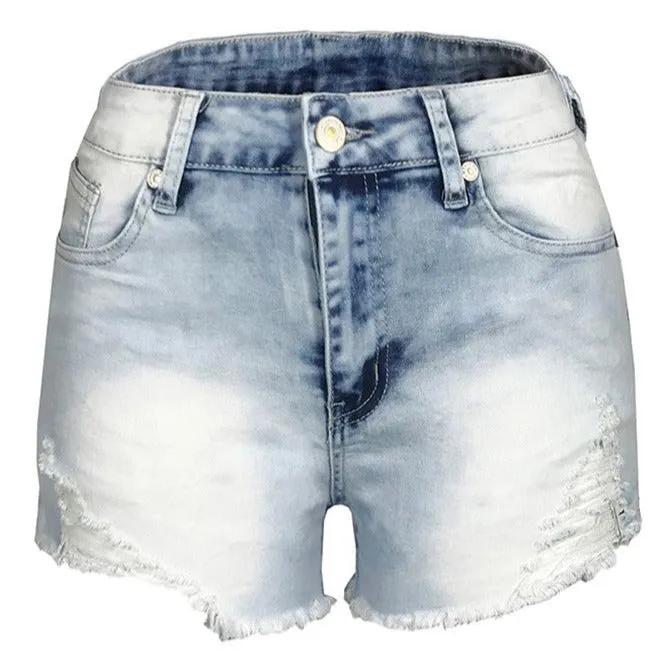 Newest Women's High Waisted Individuality Fringed Denim Shorts