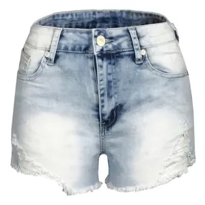 Newest Women's High Waisted Individuality Fringed Denim Shorts