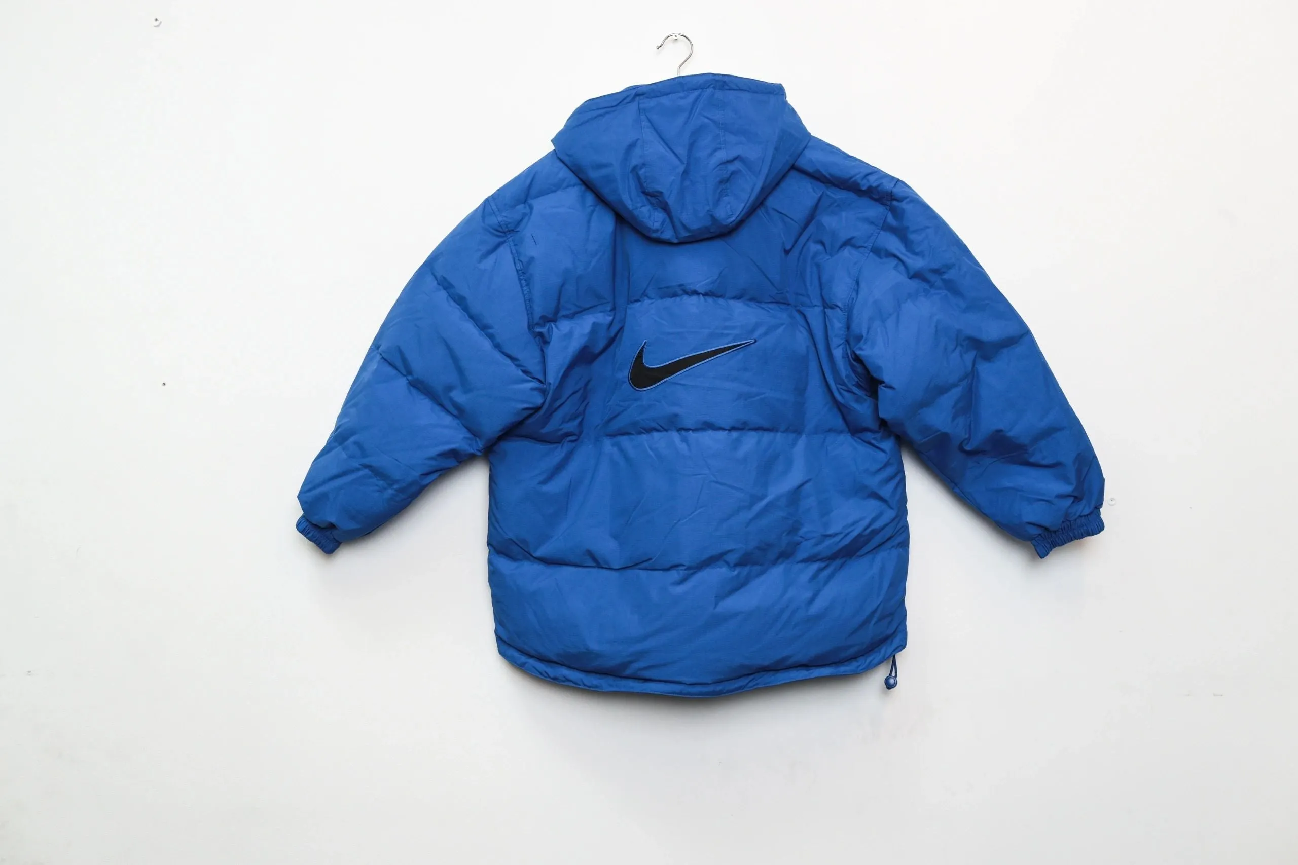Nike Retro Puffer Coat With Hood Blue Large
