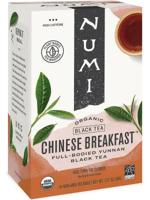 Numi, Chinese Breakfast, 18 Non-GMO Tea Bags