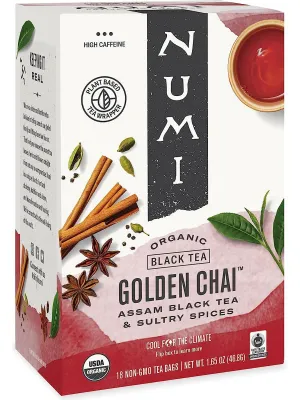 Numi, Golden Chai, 18 Non-GMO Tea Bags