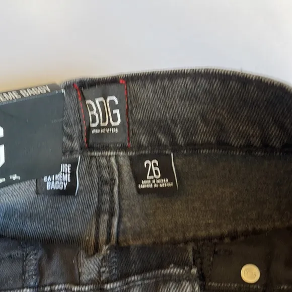 NWT BDGashed  Urban Outfitters RIh Extreme Baggy Jean - WBlack Denim