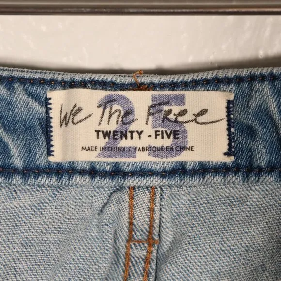 NWT Free People Distressed Light Denim Skirt