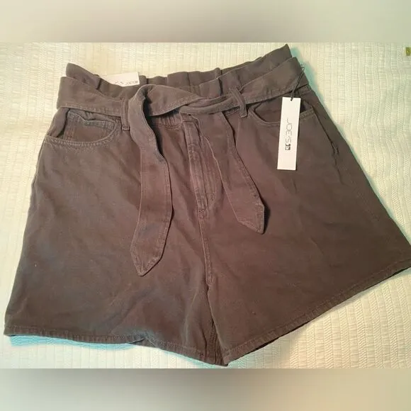 NWT Joe’s black denim paper bag high waisted shorts size 33 coastal beach boho