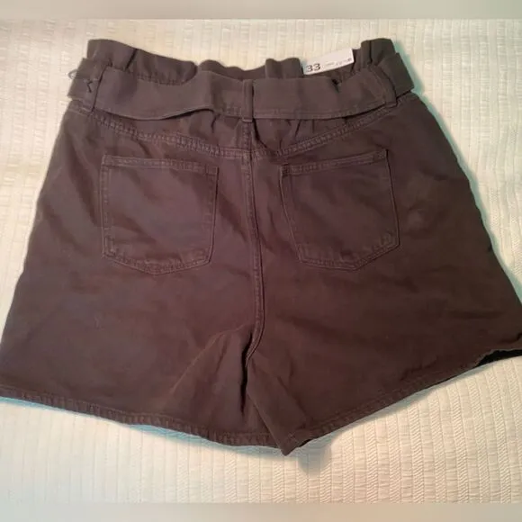 NWT Joe’s black denim paper bag high waisted shorts size 33 coastal beach boho