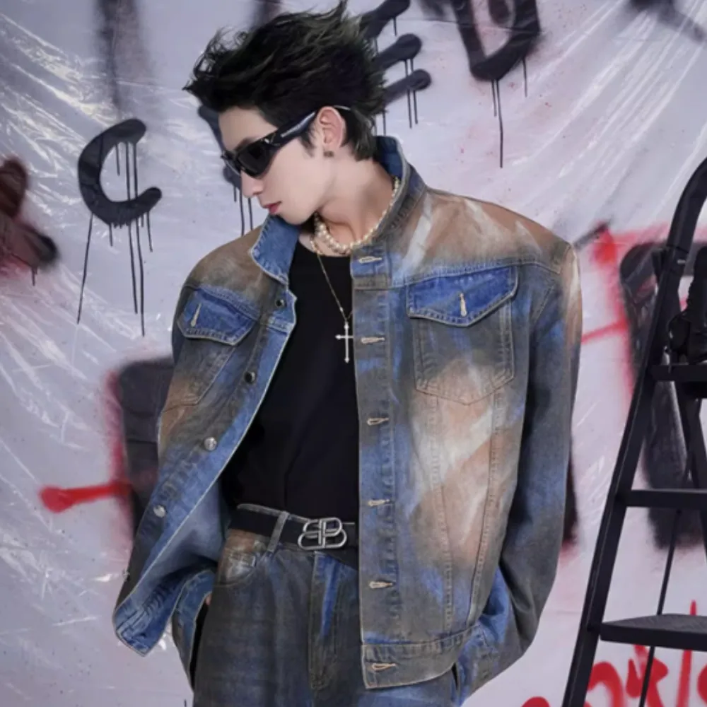 Old School Distressed Denim Jacket
