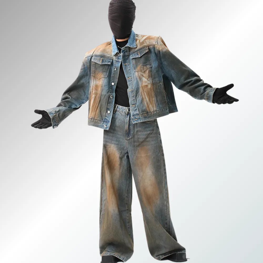 Old School Distressed Denim Jacket