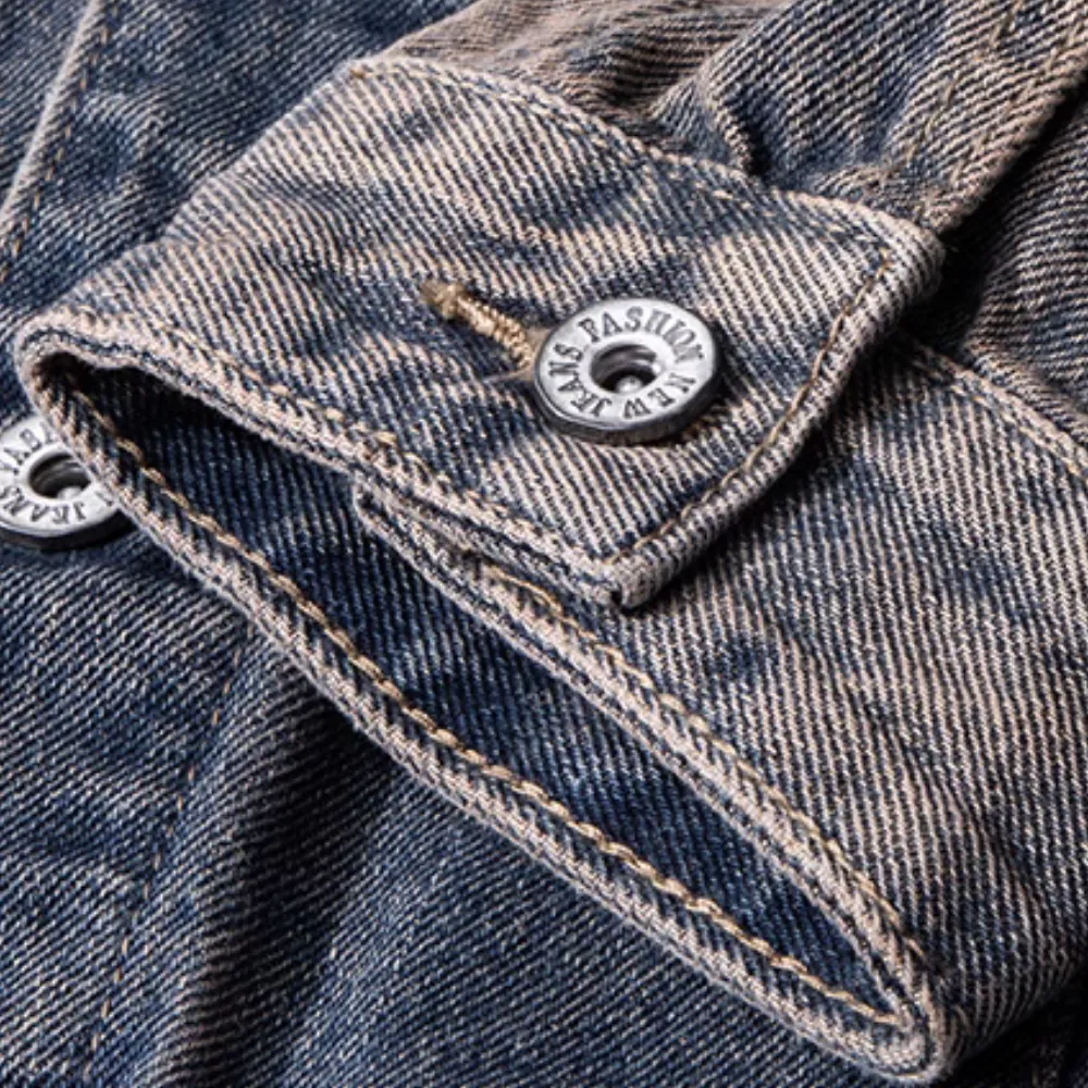 Old School Distressed Denim Jacket