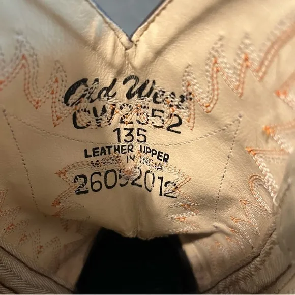 Old West boys 13.5 embroidered leather cowboy boots