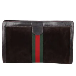Ophidia GG Brown Clutch Toiletry Bag