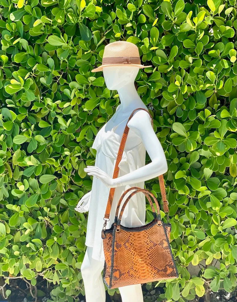 Orange Ochre Structured Tote Bag
