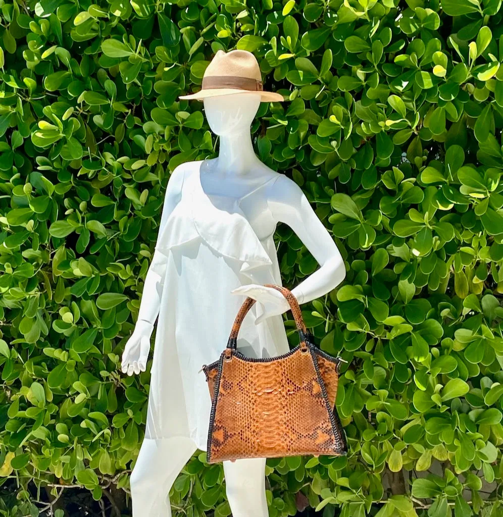 Orange Ochre Structured Tote Bag