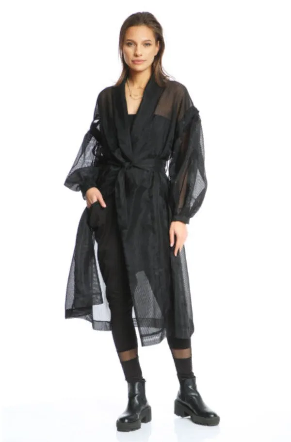 Organza Trench with Detachable Sleeves