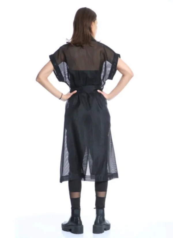 Organza Trench with Detachable Sleeves