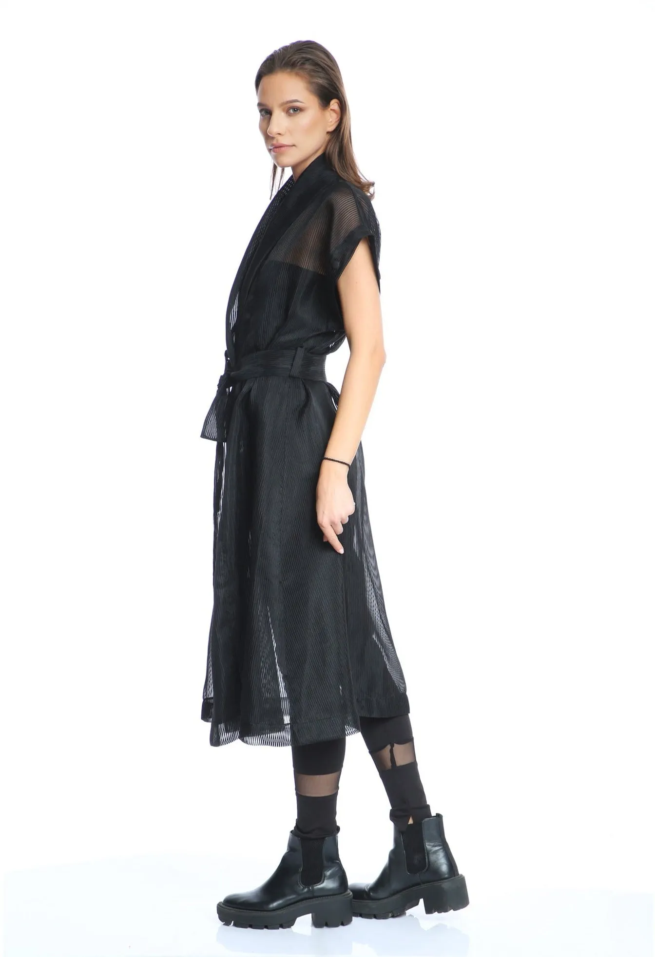 Organza Trench with Detachable Sleeves