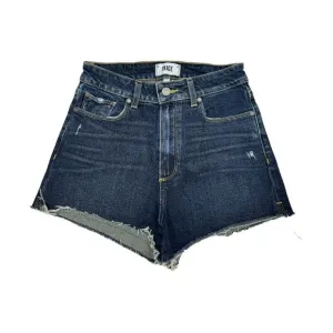 Paige Denim Margot Short 27 Titus Destructed Denim Dark Wash Cutoffs HighH Rise