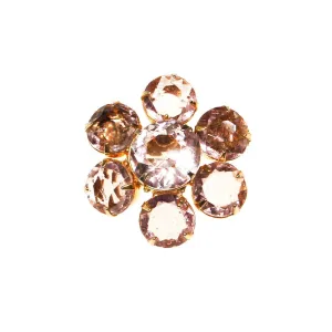 Pale Pink Crystal Flower Brooch