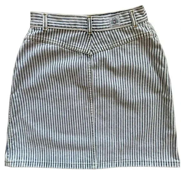 Palmetto’s Striped High Waisted Vintage 90’s Denim Skirt Womens size 11