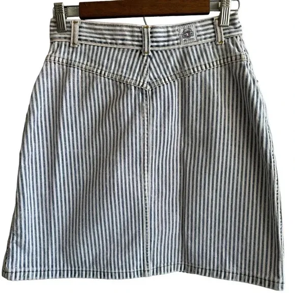 Palmetto’s Striped High Waisted Vintage 90’s Denim Skirt Womens size 11