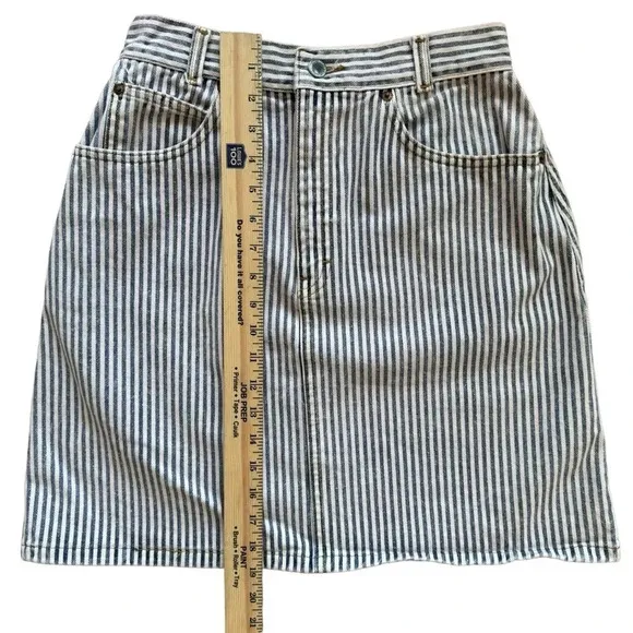 Palmetto’s Striped High Waisted Vintage 90’s Denim Skirt Womens size 11