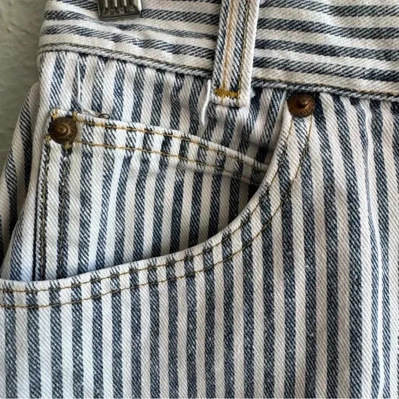 Palmetto’s Striped High Waisted Vintage 90’s Denim Skirt Womens size 11