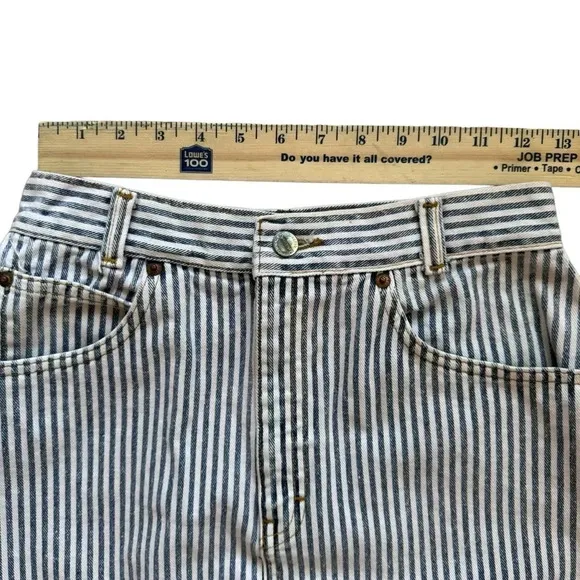 Palmetto’s Striped High Waisted Vintage 90’s Denim Skirt Womens size 11
