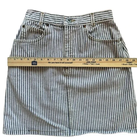 Palmetto’s Striped High Waisted Vintage 90’s Denim Skirt Womens size 11