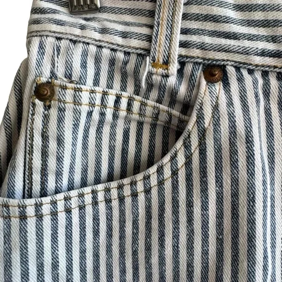 Palmetto’s Striped High Waisted Vintage 90’s Denim Skirt Womens size 11