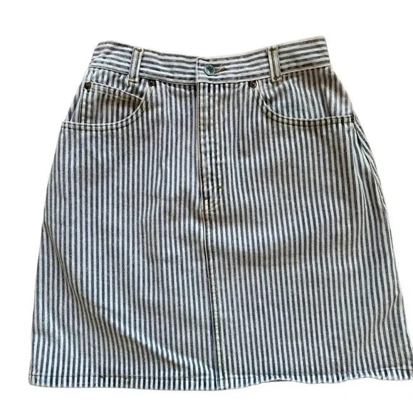 Palmetto’s Striped High Waisted Vintage 90’s Denim Skirt Womens size 11