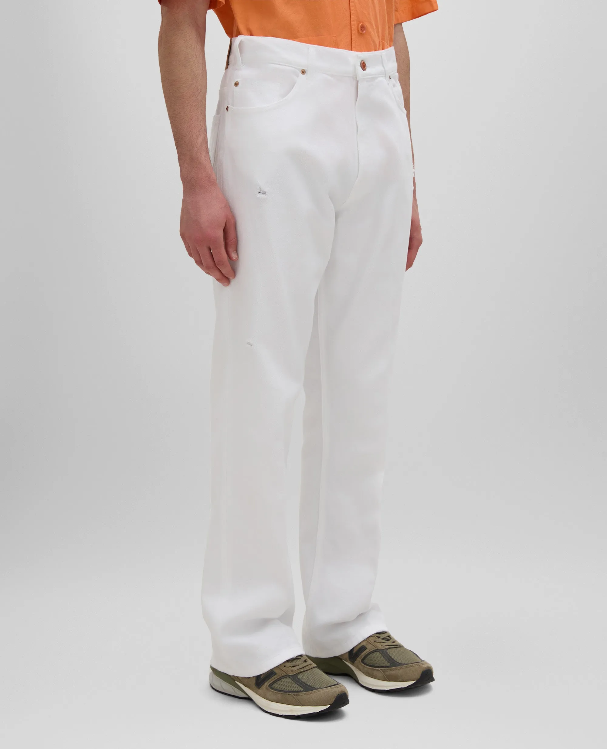 PANTALONE PRESS IN DENIM - BIANCO