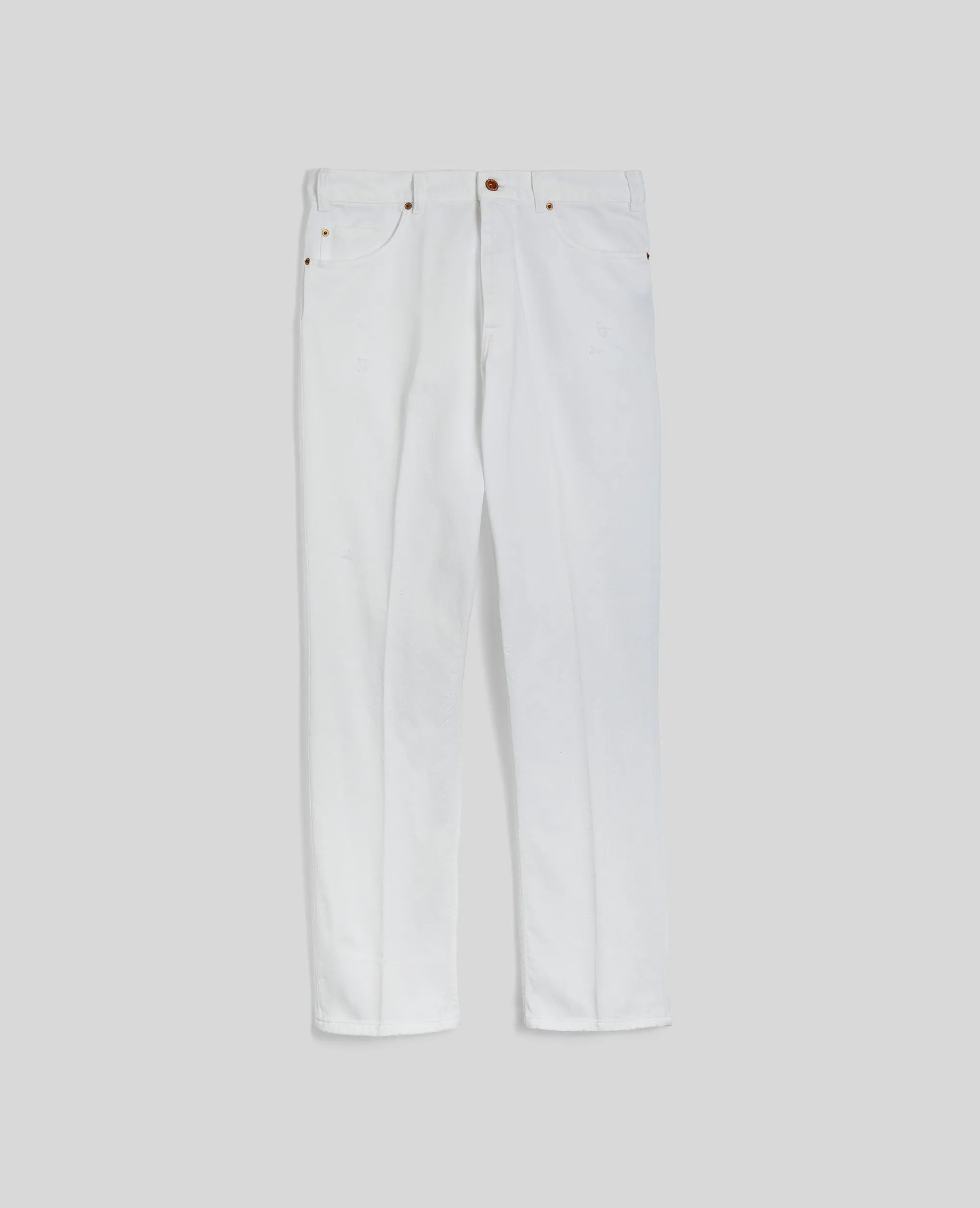 PANTALONE PRESS IN DENIM - BIANCO