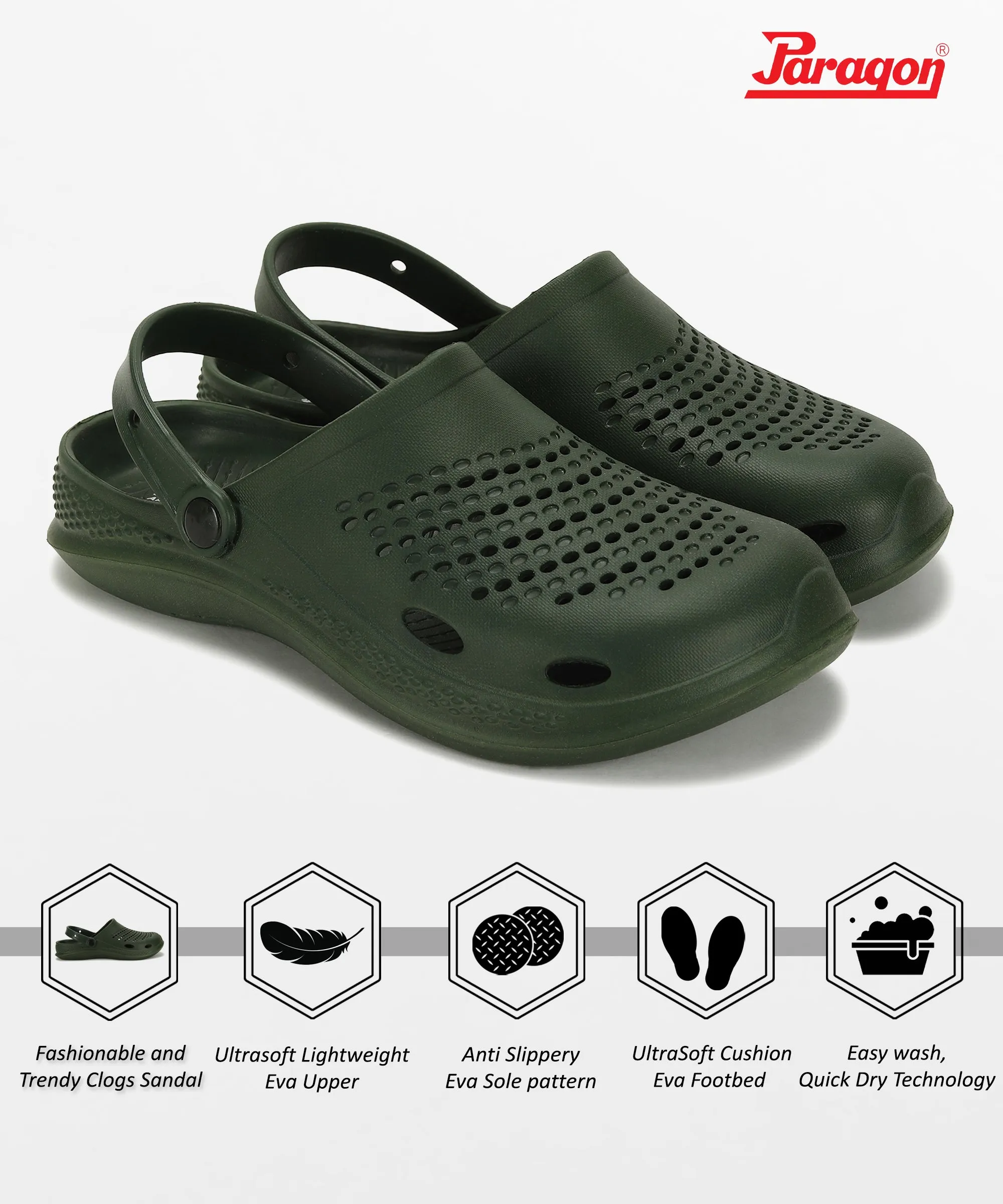 Paragon K10918G Men Casual Clogs | Stylish, Durable | Casual & Comfortable | For Everyday Use