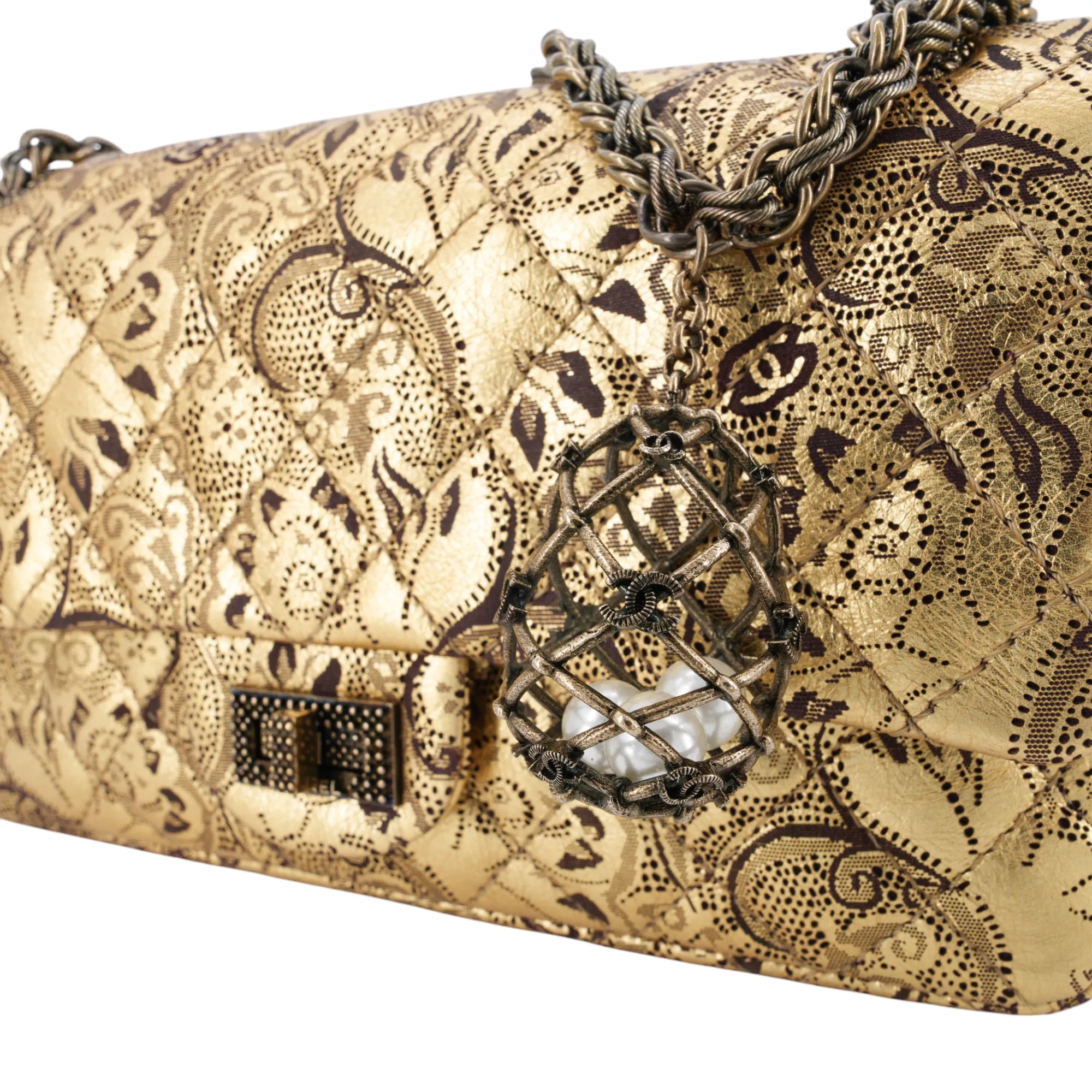Paris-Moscow Gold Paisley Brocade 2.55 Reissue Flap Bag Size 225
