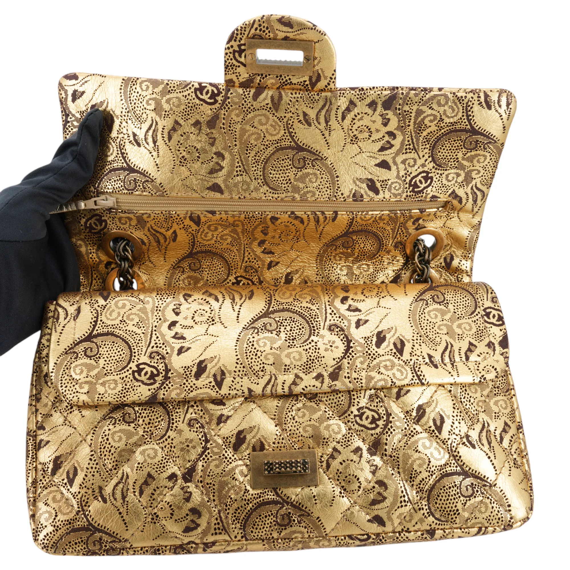Paris-Moscow Gold Paisley Brocade 2.55 Reissue Flap Bag Size 225