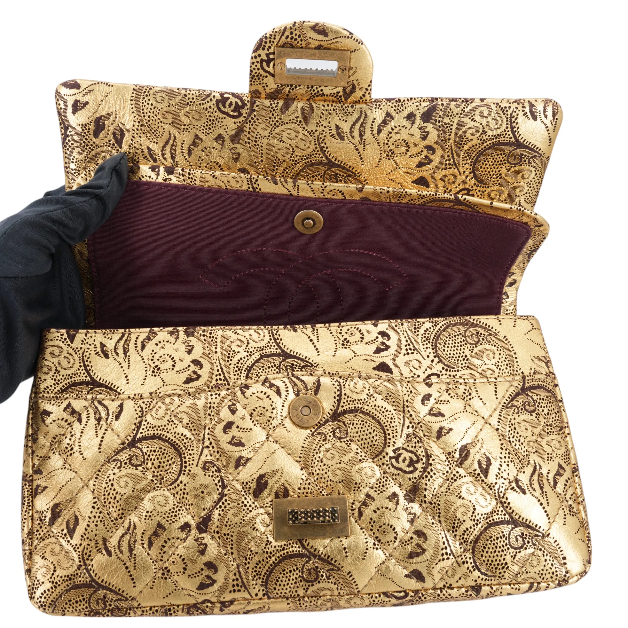 Paris-Moscow Gold Paisley Brocade 2.55 Reissue Flap Bag Size 225