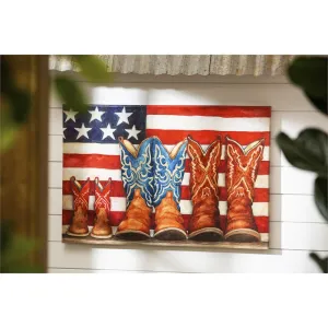 Patriotic Cowboy Boots Outdoor Canvas