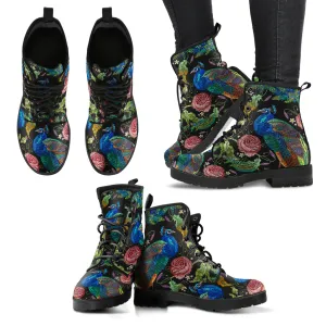 Peacock Floral Eco-Friendly Leather Boots