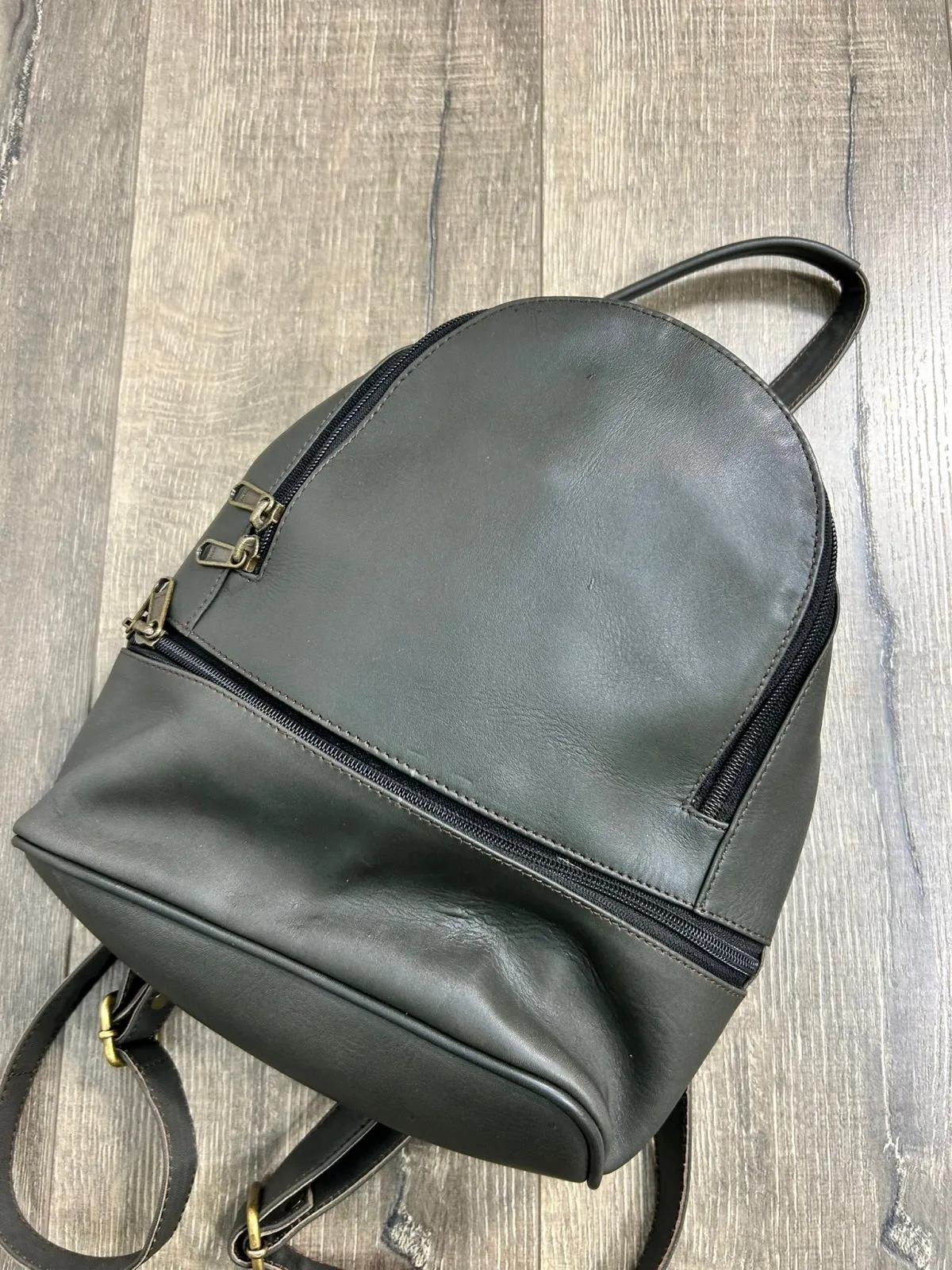 Plain Small Leather Backpack
