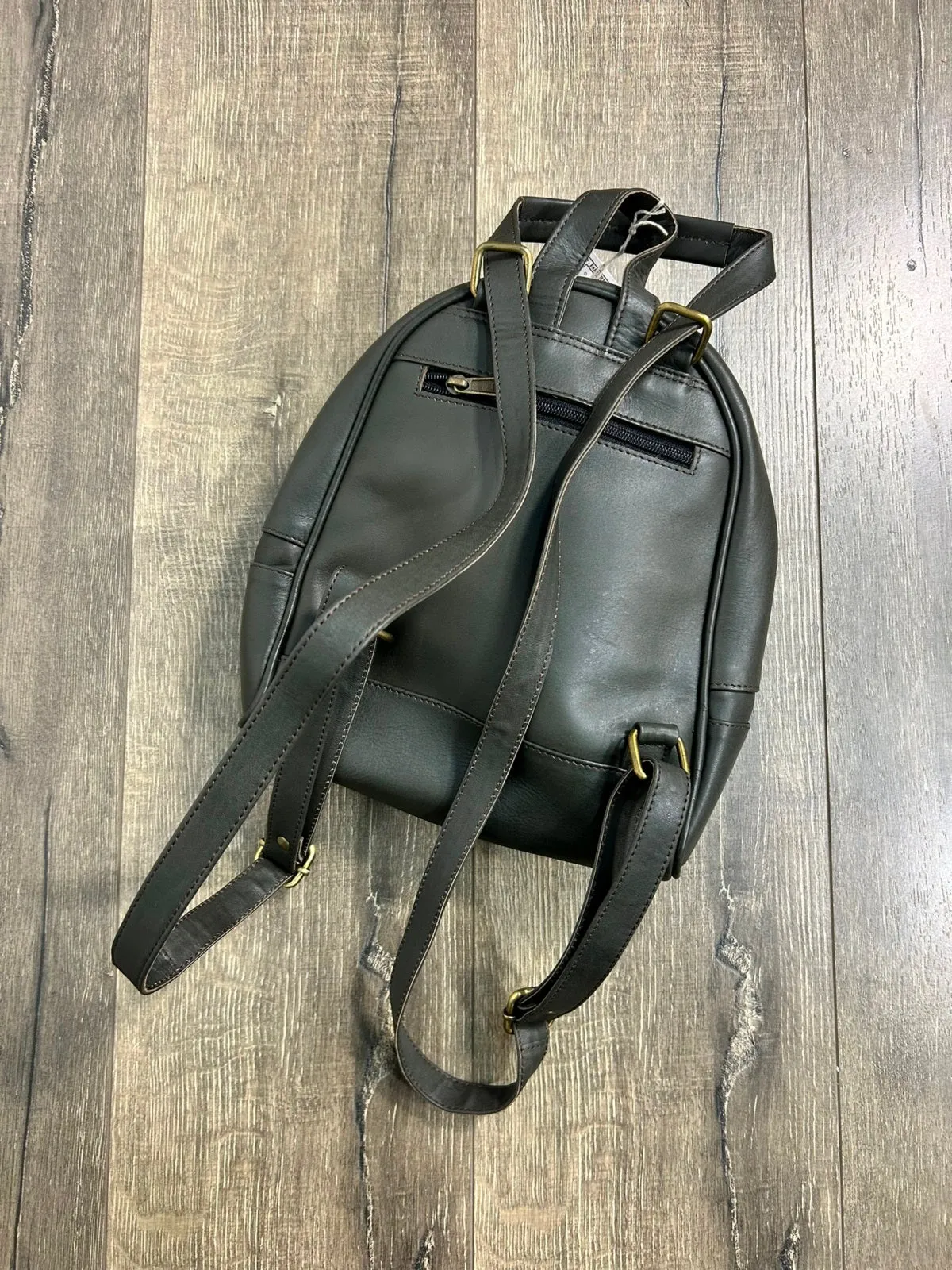 Plain Small Leather Backpack